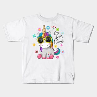 Cute unicorn with sunglasses. Very beautiful design for kids. Kids T-Shirt